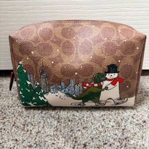 Coach Holiday Limited Rexy and Snowman makeup toiletry pouch